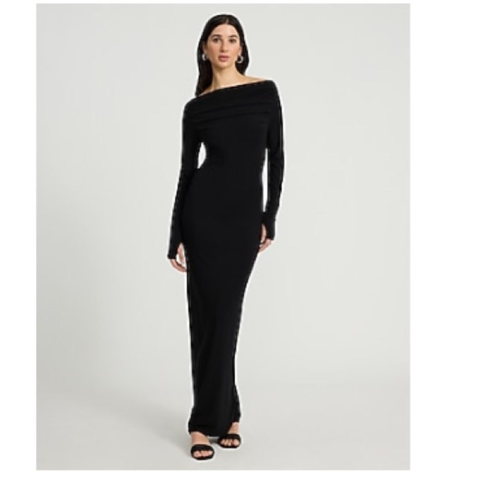 Express M Long Sleeve Boat Neck Dress